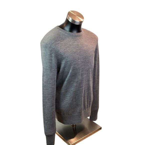 Allsaints Merino Wool Crewneck Sweater Mens Large Gray RWS Certified - Picture 3 of 12